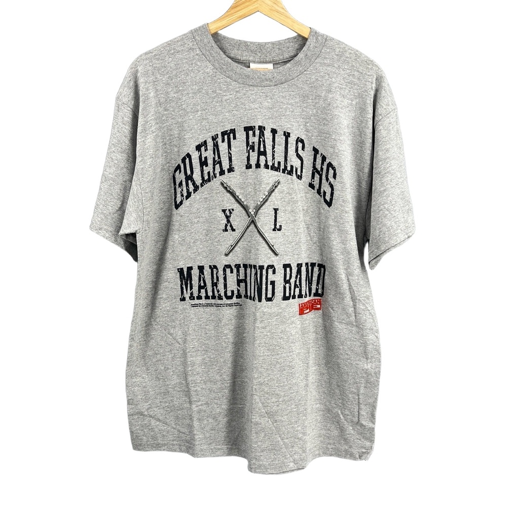 VTG 90s American Pie Movie T-Shirt Grey Great Falls Marching Band HS Print Large